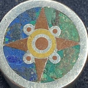 Vintage 4 Directions Mexico Inlay Ring/ Size 9.5